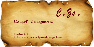 Czipf Zsigmond névjegykártya